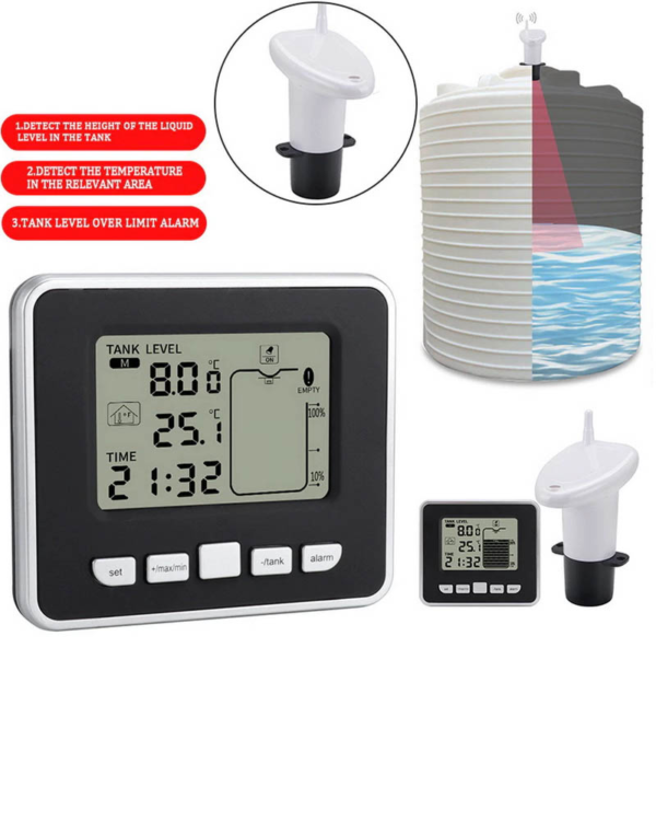Depth Level Meter with Temperature Display Time Alarm