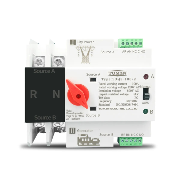 Dual Power Automatic Transfer Switch 2 Pole