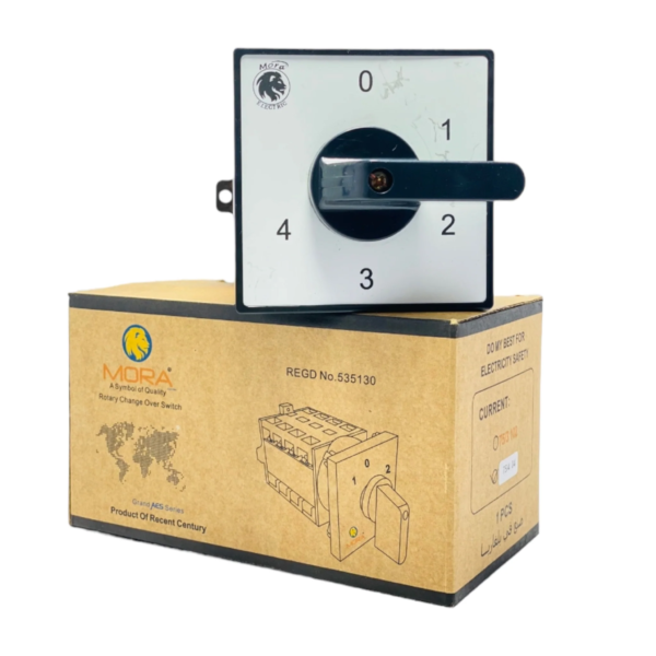 Mora Change Over for 4 lines or 4 meters. 50A Max current 500V Live and Neutral Cut / Chnage Manual Phase Change and Neutral Change