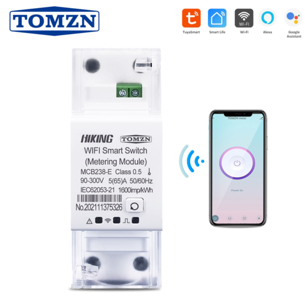 Single Phase WIFI Smart Circuit breakers with energy meter Kwh timer