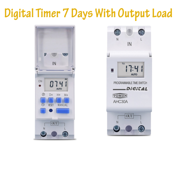 TOMZN Din Rail 2 Wire Weekly 7 Days Programmable Digital TIME SWITCH