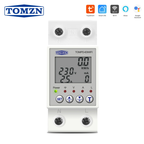 TOMZN 63A 110V 220V smartlife TUYA WIFI Circuit breaker