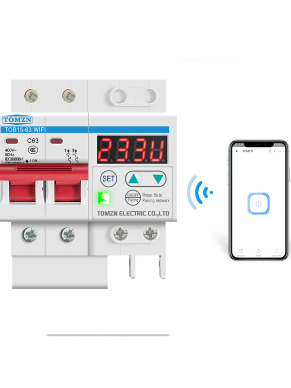 WIFI Circuit Breaker Smart Switch Remote Control by Ewelink with over and under voltage current protecion LCD display